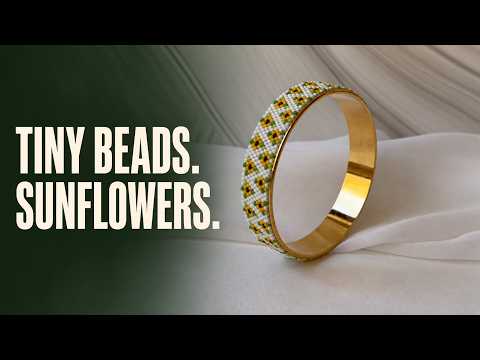 Sunflower Peyote Stitch Bracelet - Handmade Jewelry Up Close