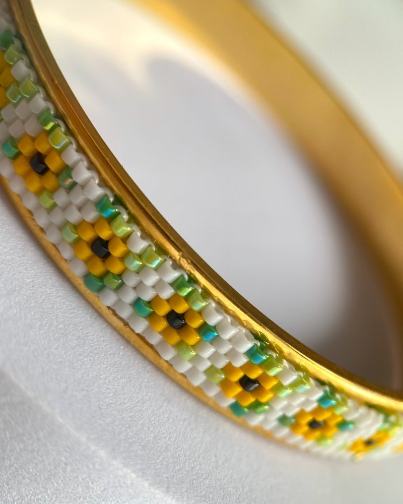 Sonnenblume Armreif aus Perlen - Strahlend schön - Fleur Du Jour