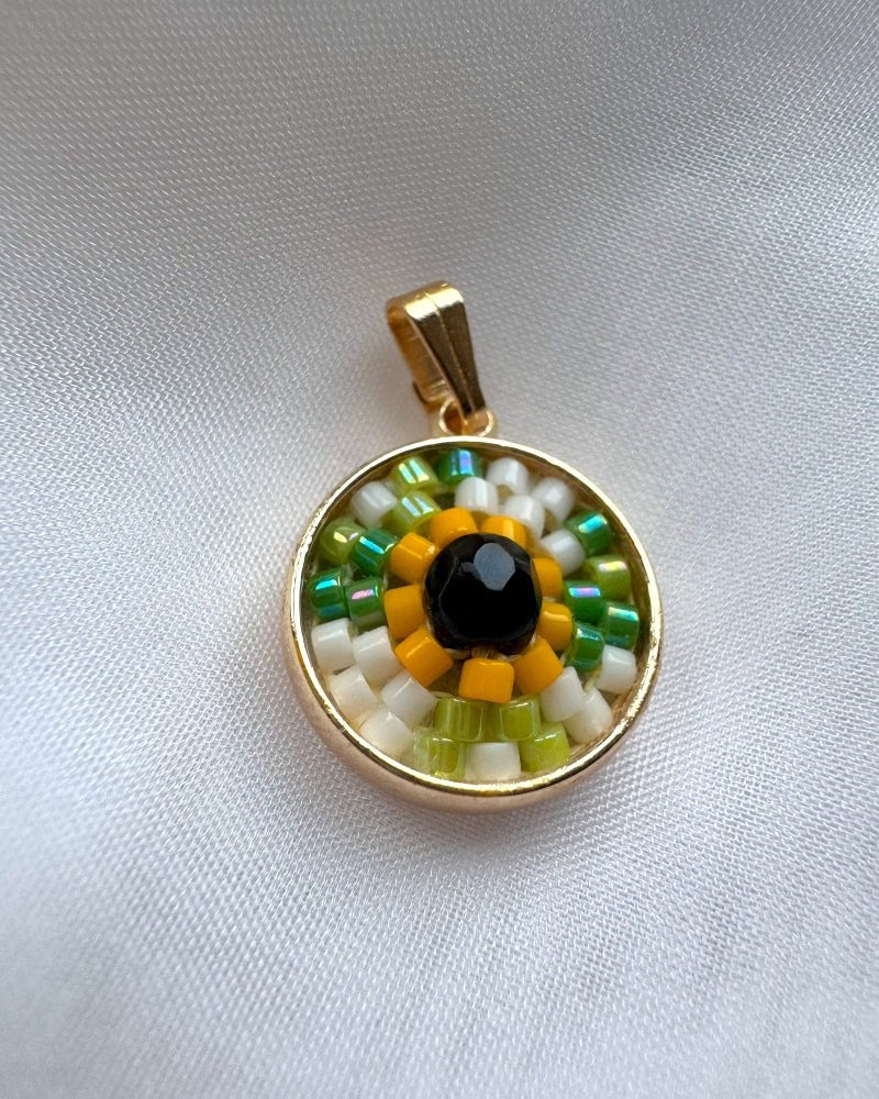 Sonnenblume Perlenanhänger – Medaillon - Fleur Du Jour - Anhänger - Pendant only