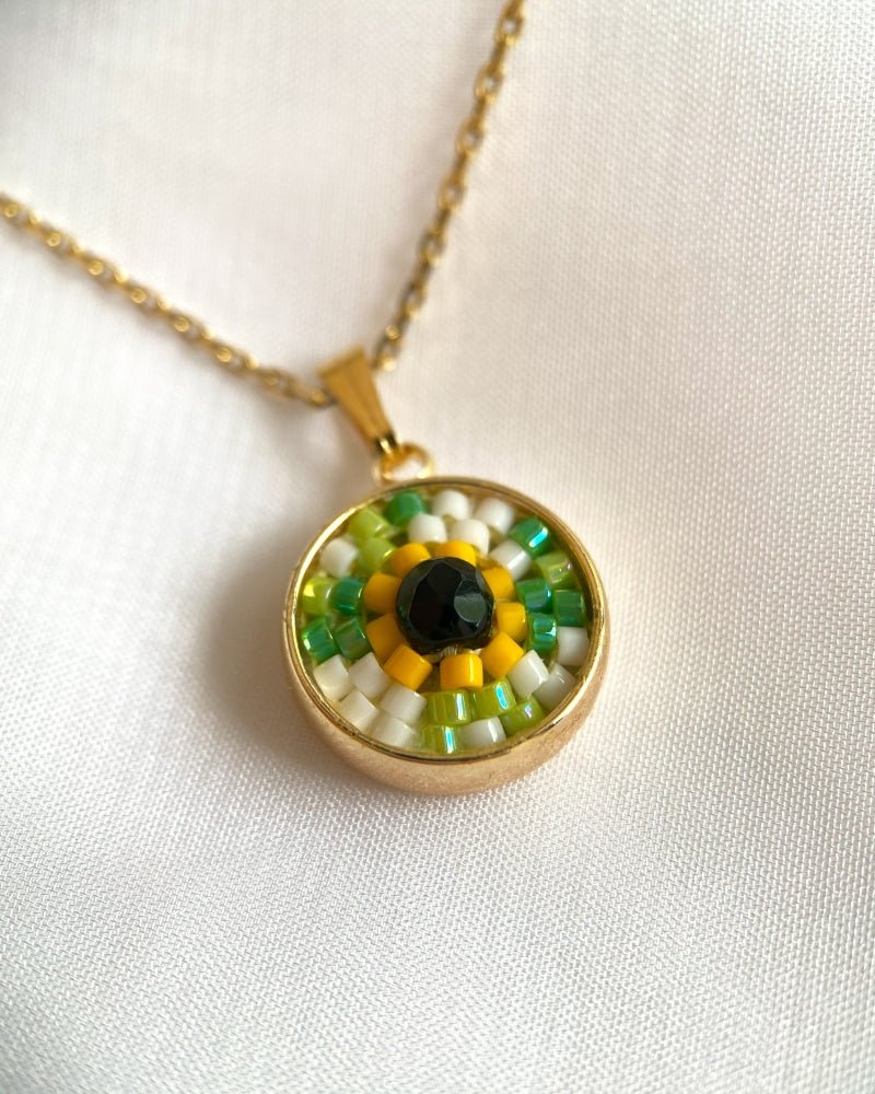 Sonnenblume Perlenanhänger – Medaillon - Fleur Du Jour - Anhänger -