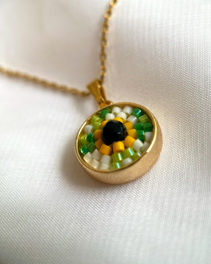 Sonnenblume Perlenanhänger – Medaillon - Fleur Du Jour - Anhänger - Pendant only