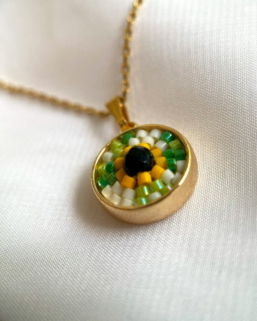 Sonnenblume Perlenanhänger – Medaillon - Fleur Du Jour - Anhänger - Pendant only