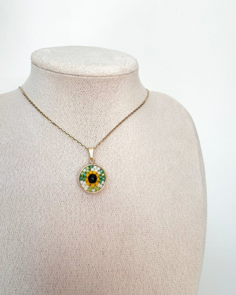 Sonnenblume Perlenanhänger – Medaillon - Fleur Du Jour - Anhänger -