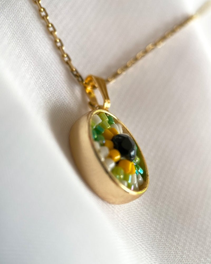 Sonnenblume Perlenanhänger – Medaillon - Fleur Du Jour - Anhänger - Pendant only