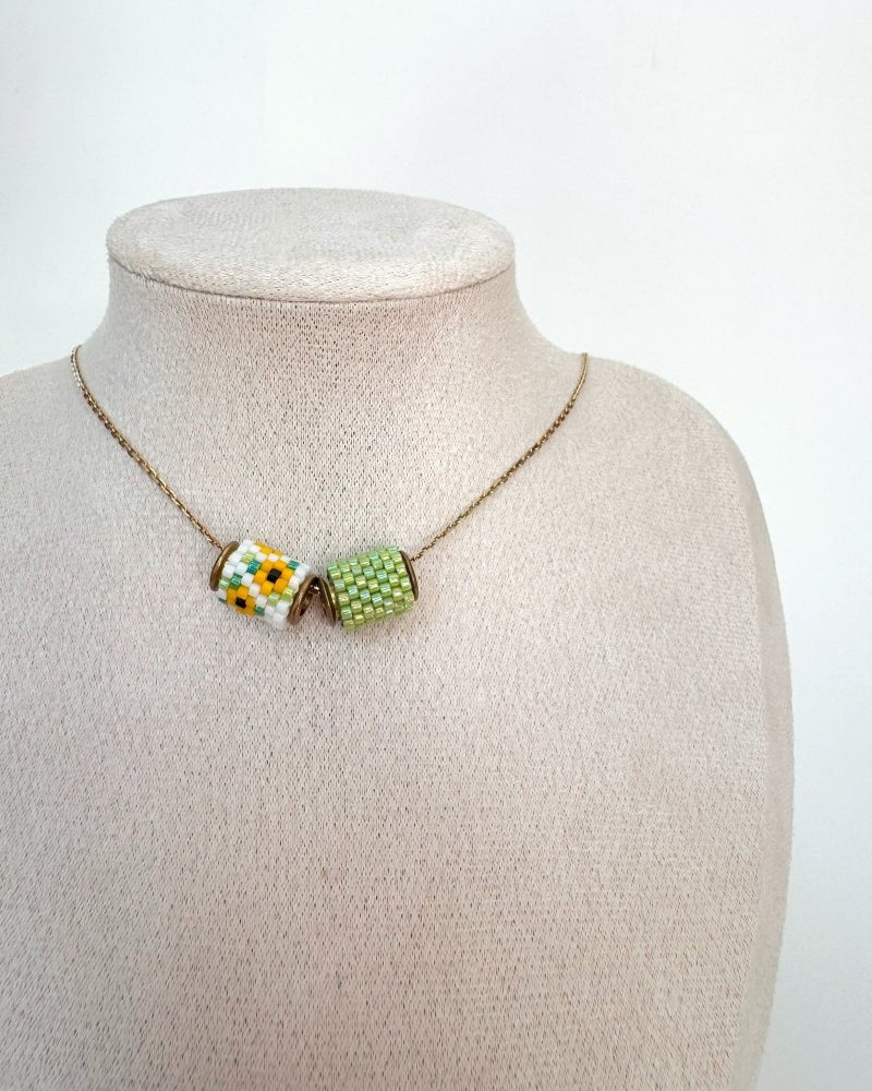 Sonnenblume Trio-Halskette: Ein strahlendes Accessoire - Fleur Du Jour