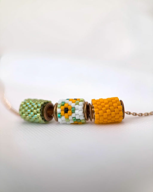 Sonnenblume Trio-Halskette: Ein strahlendes Accessoire - Fleur Du Jour