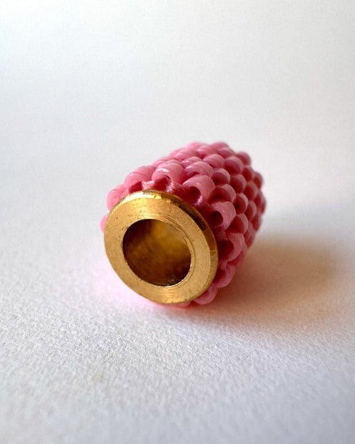 Single rose pink beaded pendant crafted in peyote stitch technique from Japanese Miyuki Delica beads  - Fleur Du Jour